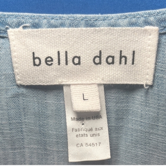 BELLA DAHL- Racer Back Stripe Trim Dress in Silverlake Wash size Large - Picture 6 of 8